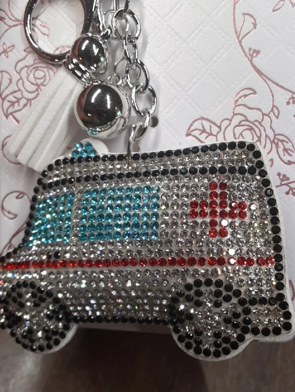 SparklingAmbulance Keychain with Tassel